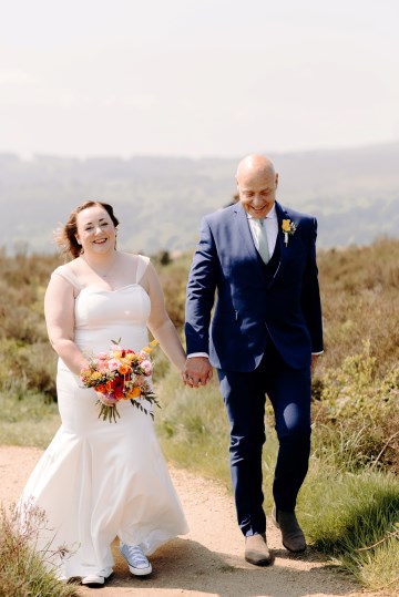 colourful bridal bouquet - summer wedding flowers - ranunculus - peony - english garden rose - cornflowers - agapanthus - wild flowers bridal bouquet