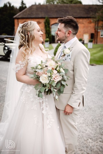 Bridal bouquet soft blush flowers - sweet avalanche roses - dahlia - mansfield park spray roses - astilbe - eucalyptus lisianthus - blush wedding - shustoke farm barn