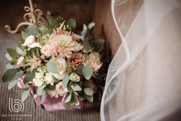 Bridal bouquet soft blush flowers - sweet avalanche roses - dahlia - mansfield park spray roses - astilbe - eucalyptus lisianthus - blush wedding - shustoke farm barn