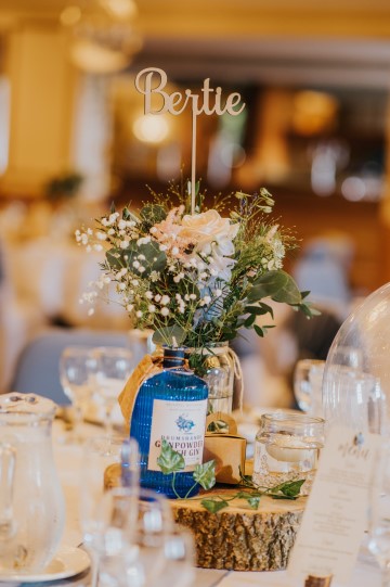 Blush And Blue Bridal Bouquet - blush and blue wedding flowers - sweet avalanche - blue delphinium - blush astilbe - blue eryngium - waxflower 