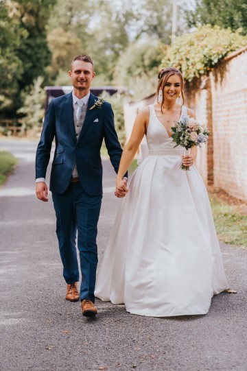 Blush And Blue Bridal Bouquet - blush and blue wedding flowers - sweet avalanche - blue delphinium - blush astilbe - blue eryngium - waxflower 