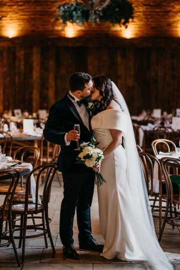 ivory rose bridal bouquet - elegant ivory wedding at shustoke farm barns coleshill