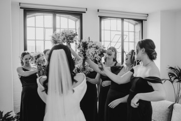 ivory rose bridal bouquet - elegant ivory wedding at shustoke farm barns coleshill