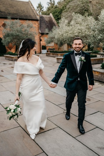 ivory rose bridal bouquet - elegant ivory wedding at shustoke farm barns coleshill