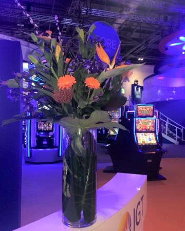 Contemporary Vase Display For IGT At ICE Totally Gaming 
