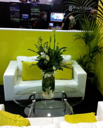 Tall Cylinder Vase Display At ICE Totally Gaming Excel 