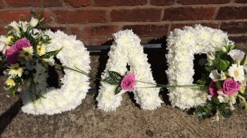 White Based Letters - Pink Lemon And Ivory Sprays 