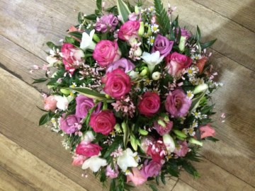 Posy Display - Mixed Pink And Ivory Tones 
