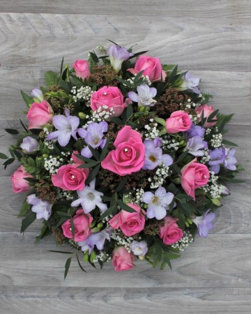 Rose And Freesia Posy Display - Pink- Lilac