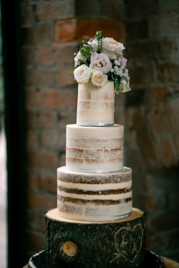 Semi Naked Cake With Top Posy Display Of flowers 