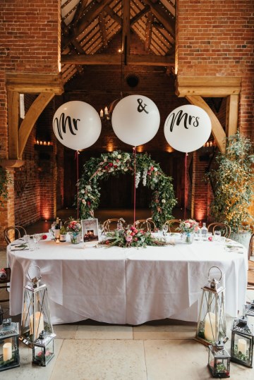 Top Table styling - Moongate floral display- picture backdrop- shustoke farm barns 