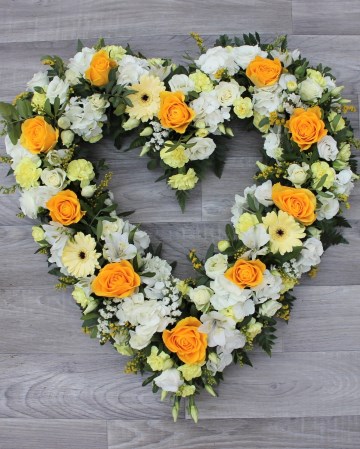 Open Heart - Yellow And Ivory Flowers
